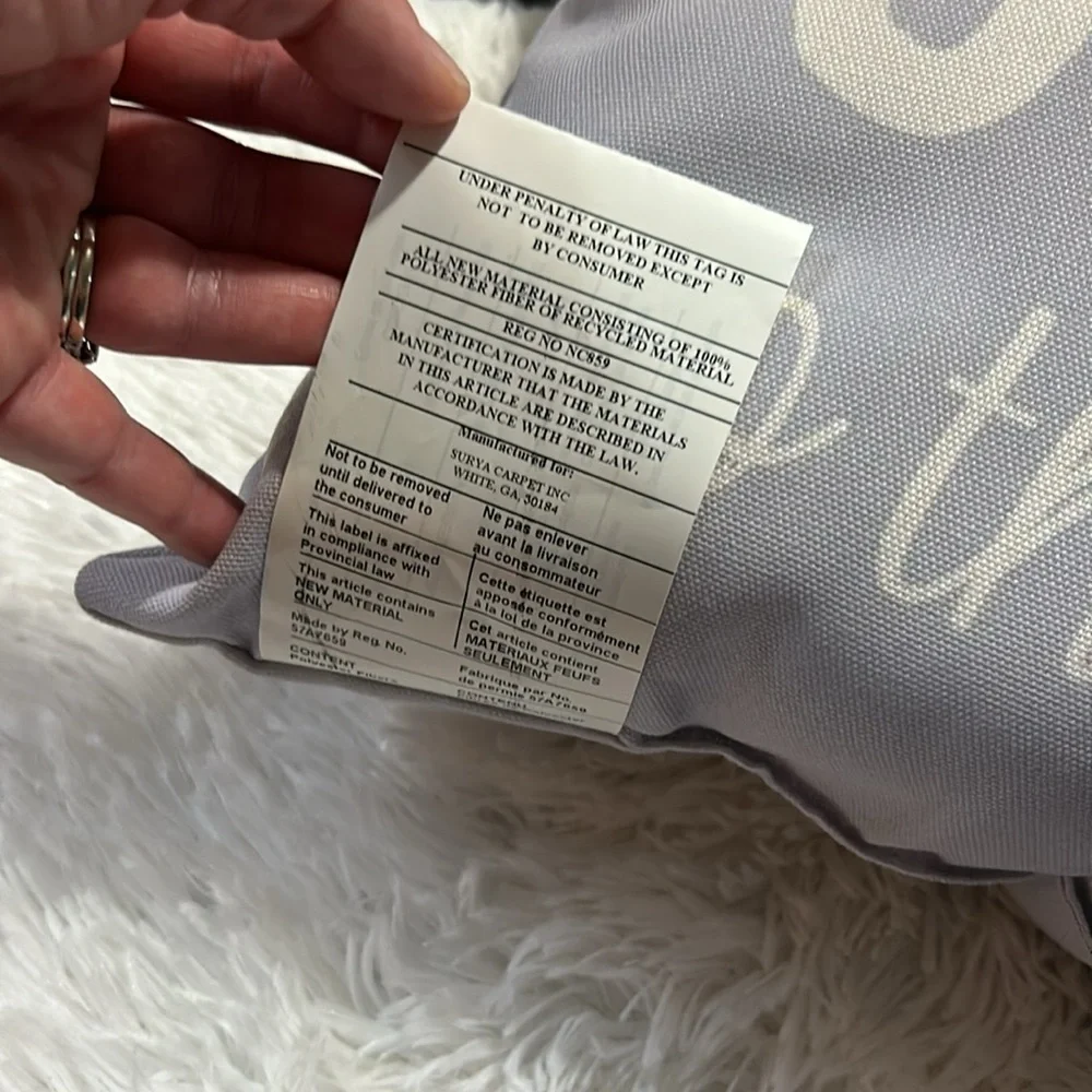 'Joy to the World' Holiday Indoors Outdoors Gray Throw Pillows NEW